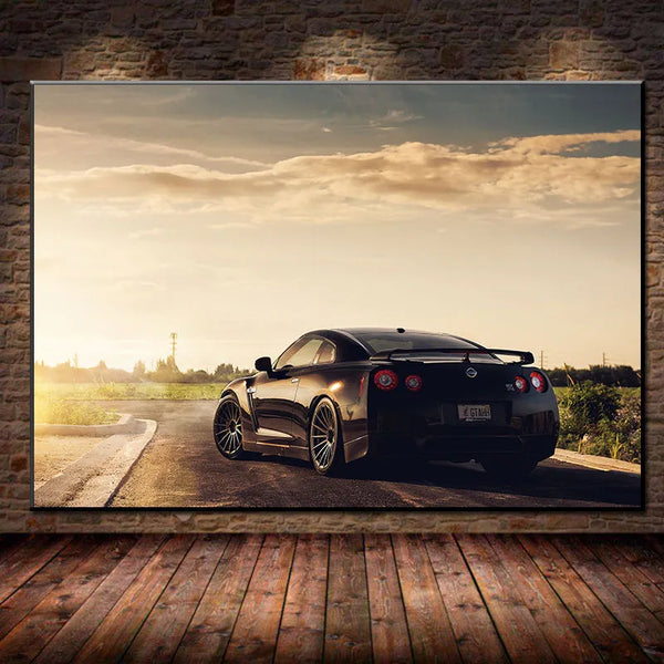 Touteladeco / Tableau Art / Voiture / Nissan GTR Sport/ Décoration Murale / Décoration de maison / Moderne