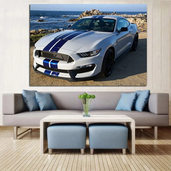 Touteladeco / Tableau Art / Voiture / Ford Mustang / Décoration Murale / Décoration de maison / Moderne