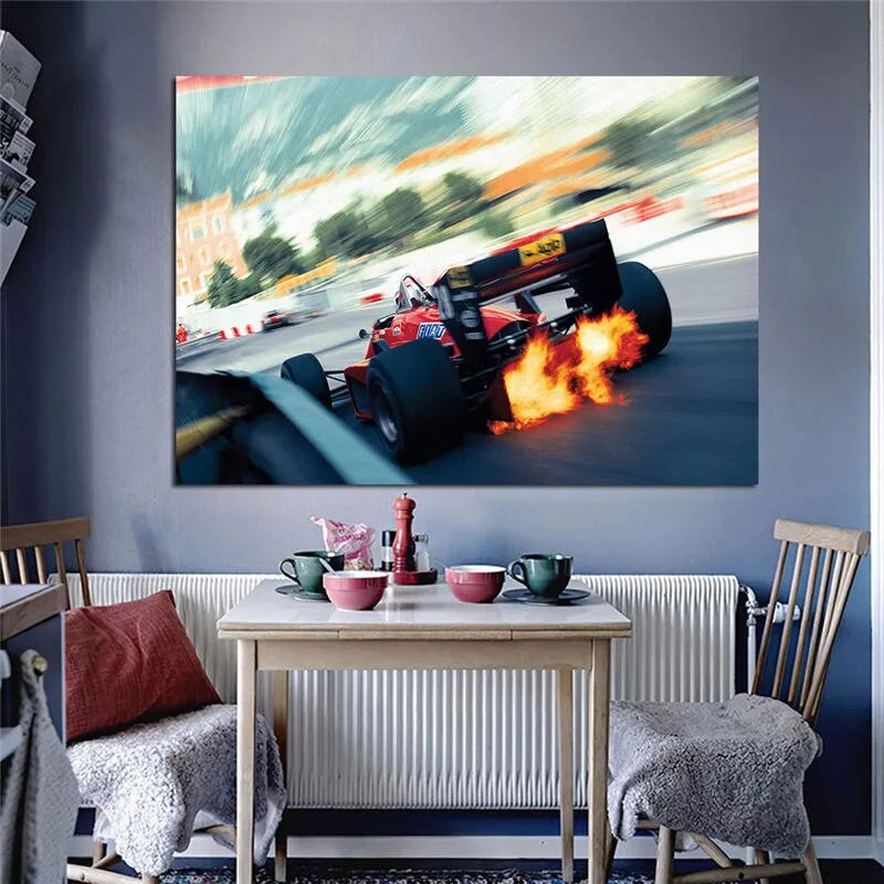 Touteladeco / Tableau Art / Voiture / F1 Sport Racing / Décoration Murale / Décoration de maison / Moderne