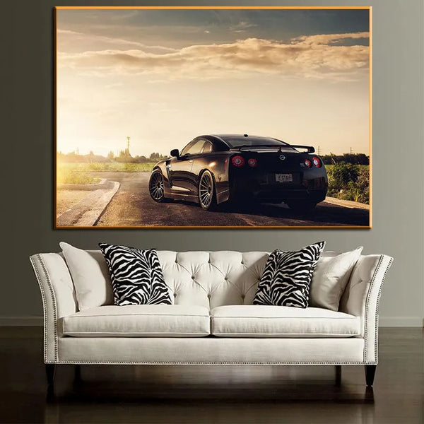 Touteladeco / Tableau Art / Voiture / Nissan GTR Sport/ Décoration Murale / Décoration de maison / Moderne