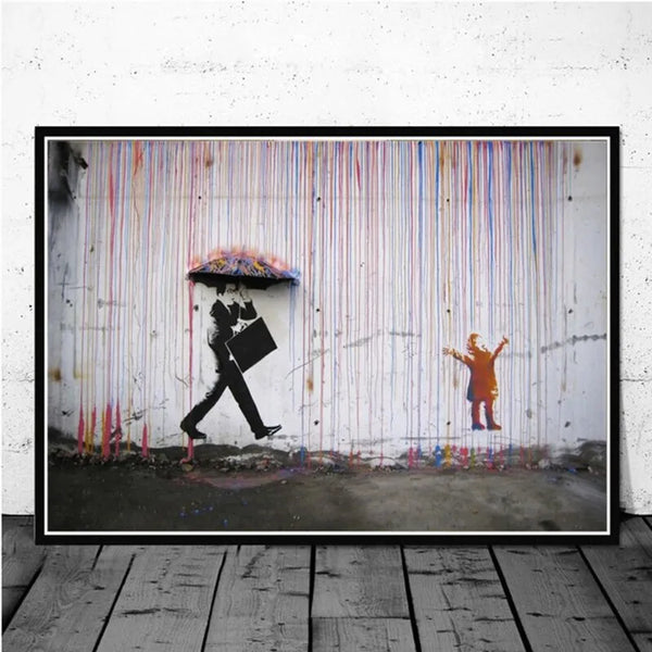 Touteladeco / Tableau Pop Art / Street Art / Banksy / Décoration Murale / Décoration de maison / Moderne