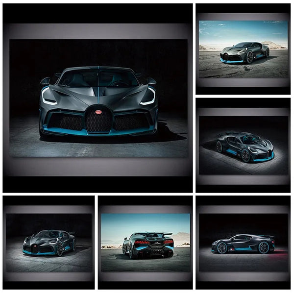 Touteladeco / Tableau Art / Voiture / Bugatti Chiron S / Décoration Murale / Décoration de maison / Moderne