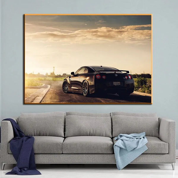 Touteladeco / Tableau Art / Voiture / Nissan GTR Sport/ Décoration Murale / Décoration de maison / Moderne