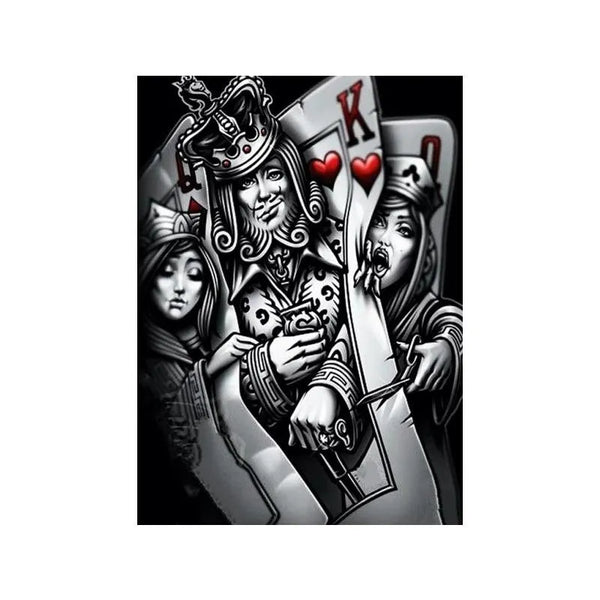 Touteladeco / Tableau Pop Art / Luxe / Poker  / Roi De Coeur / Décoration Murale / Décoration de maison / Moderne