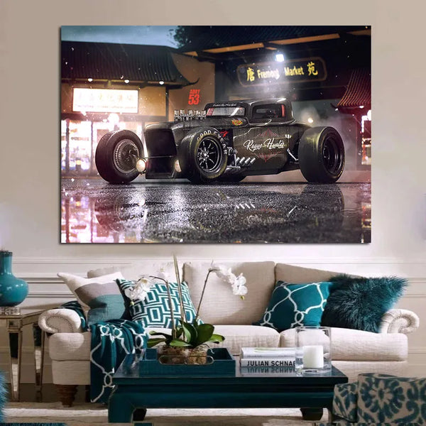 Touteladeco / Tableau Art / Voiture / Rogue Hunter Hot Rod Tuning / Décoration Murale / Décoration de maison / Moderne