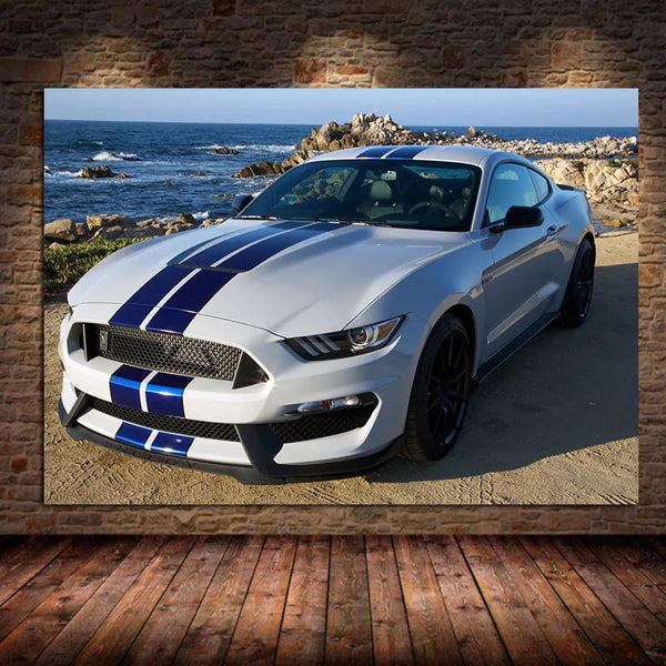Touteladeco / Tableau Art / Voiture / Ford Mustang / Décoration Murale / Décoration de maison / Moderne