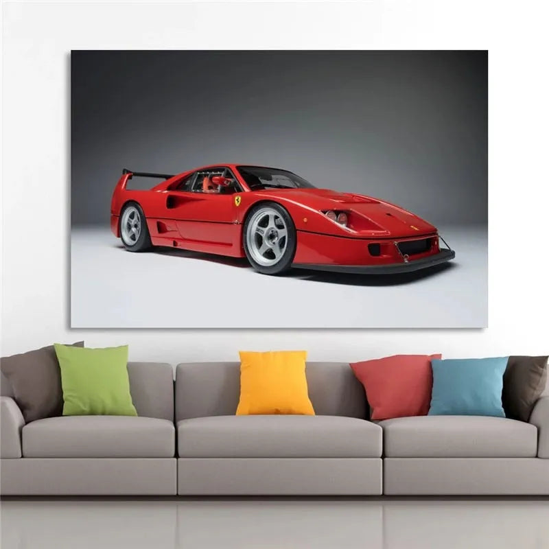 Touteladeco / Tableau Art / Voiture / Ferrari F40 / Décoration Murale / Décoration de maison / Moderne