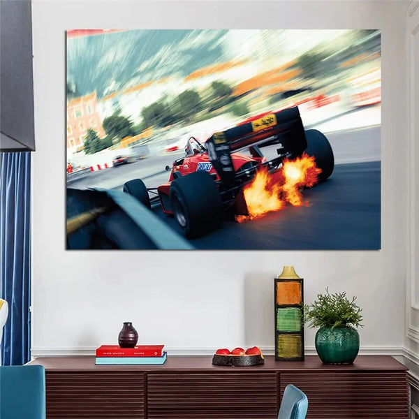 Touteladeco / Tableau Art / Voiture / F1 Sport Racing / Décoration Murale / Décoration de maison / Moderne