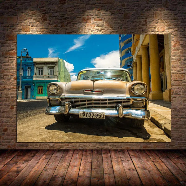 Touteladeco / Tableau Art / Voiture / Retro Chevrolet / Décoration Murale / Décoration de maison / Moderne