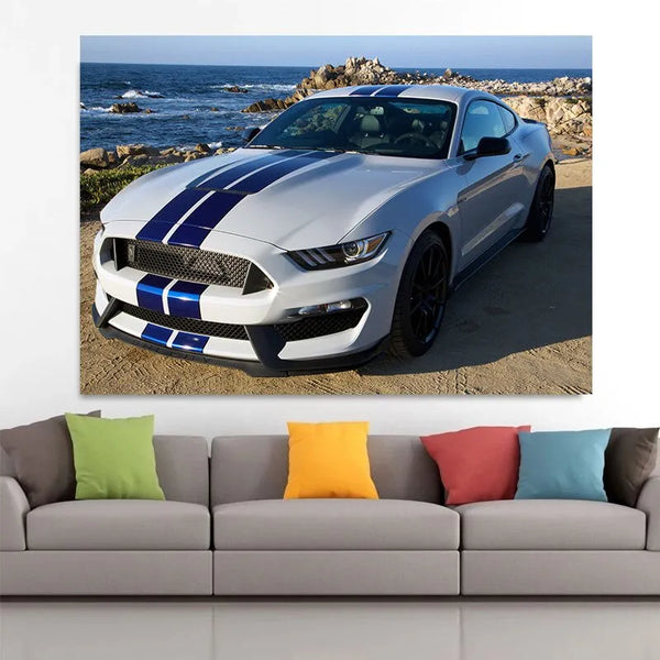 Touteladeco / Tableau Art / Voiture / Ford Mustang / Décoration Murale / Décoration de maison / Moderne