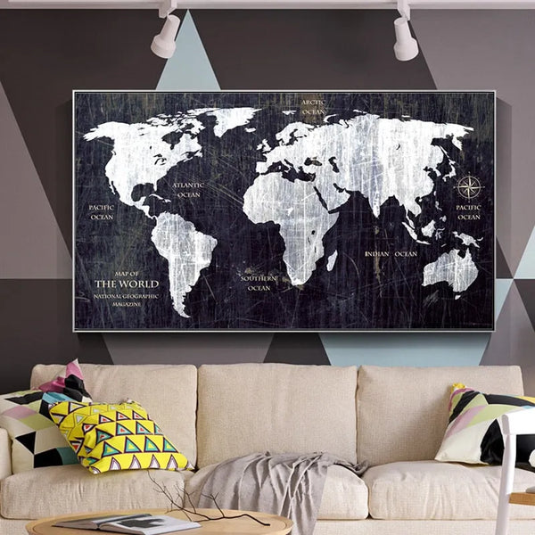 Toile - Monde - Carte du monde