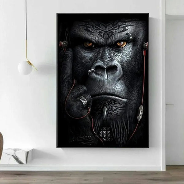 Touteladeco / Tableau Pop Art / Animaux / KingKong / Film / Décoration Murale / Décoration de maison / Moderne