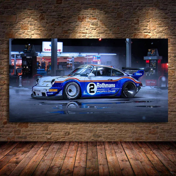 Touteladeco / Tableau Art / Voiture / Supercar Porsche / Décoration Murale / Décoration de maison / Moderne