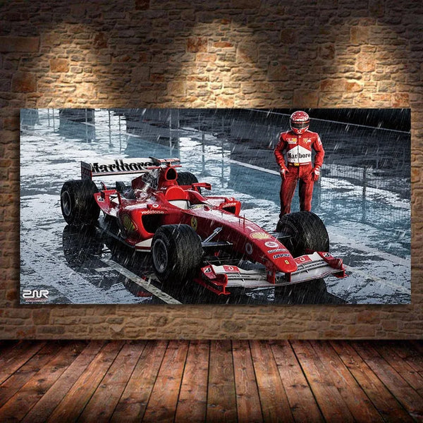 Touteladeco / Tableau Art / Voiture / Ferrari F2004 / F1 / Décoration Murale / Décoration de maison / Moderne