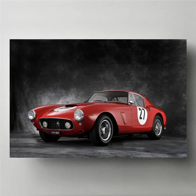 Touteladeco / Tableau Art / Voiture / Ferrari 250 GTO Sport / Décoration Murale / Décoration de maison / Moderne