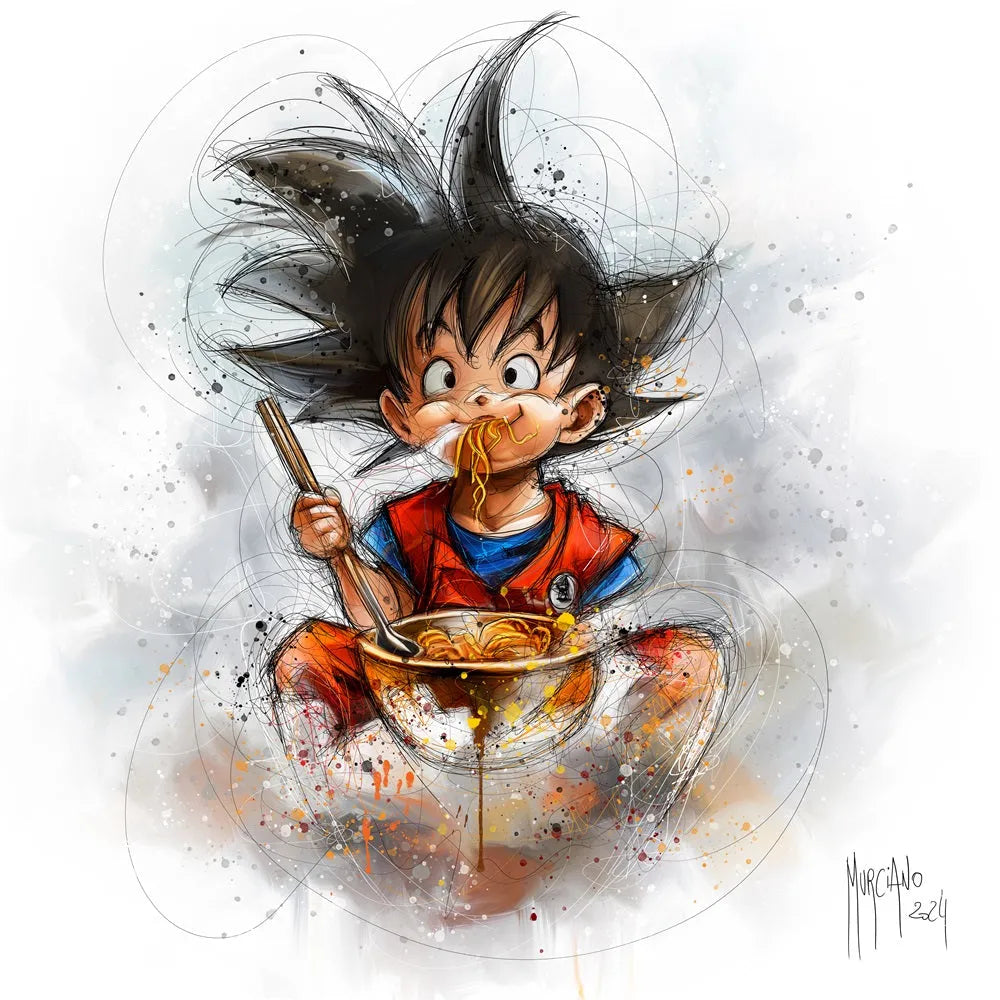 Touteladeco / toile / Tableau / Manga / Anime / Dragon Ball / DBZ / Patrice Murciano / Decoration / Idee Cadeau / Anniversaire / Sangoku / Songoku / Ramen / Decoration Murale / Salon / Chambre