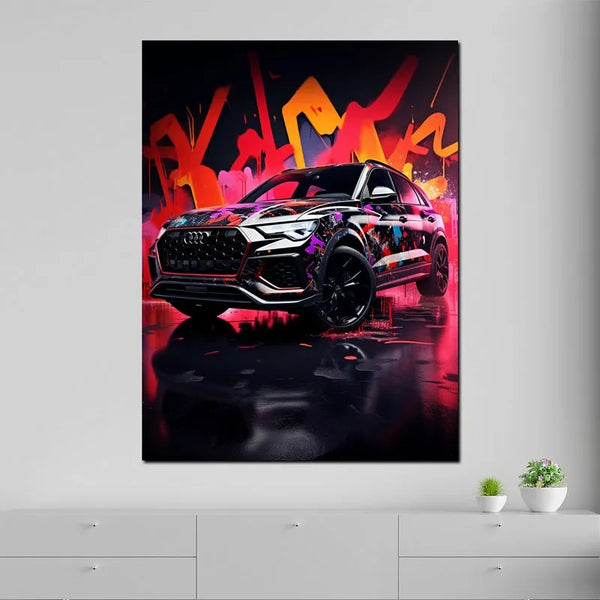 touteladeco / Toile / Tableau / Design / Decoration / Voiture / Sport / Audi / Graffiti / Salon / Cadeau