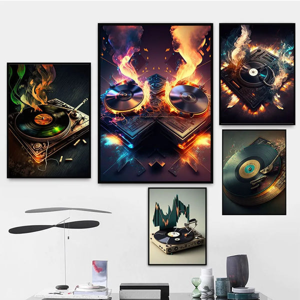 touteladeco / toile / tableaux / clubbing / DJ / platines / vinyles / decoration
