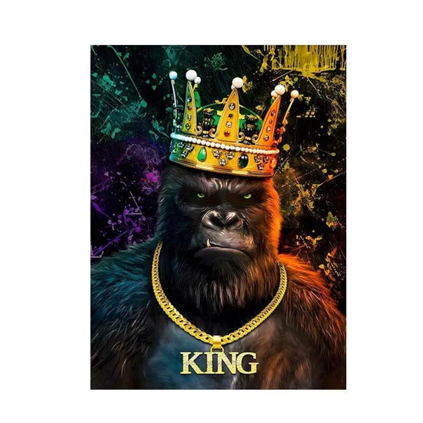 Touteladeco / Tableau Pop Art / king / Gorille / Décoration Murale / Moderne