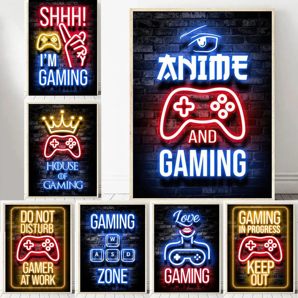 Touteladeco / Tableau / Toile / GAMING / GEEK / Décoration Murale / Moderne