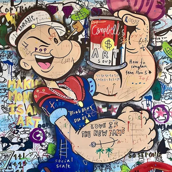 Touteladeco / Tableau Pop Art / Street Art / Stars Graffitis / Décoration Murale / Décoration de maison / Moderne