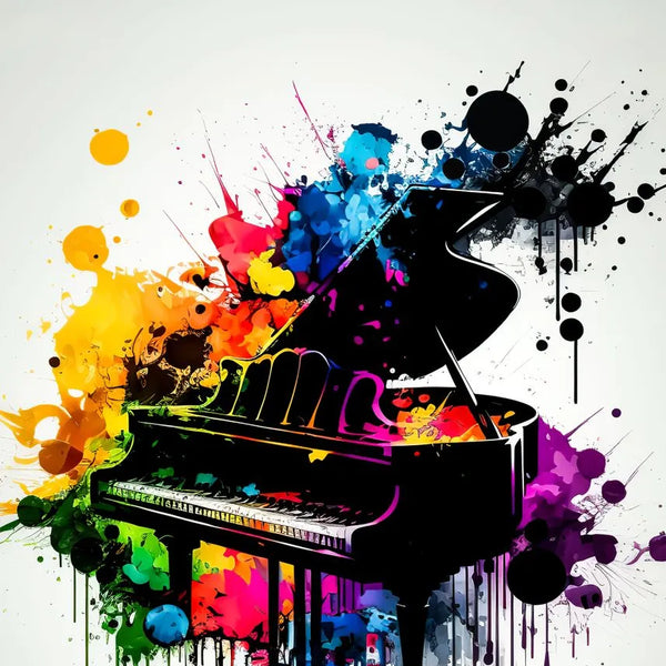 Touteladeco / Toile / Musique / Piano / Décoration Murale / Décoration de maison / Abstrait / Tableaux
