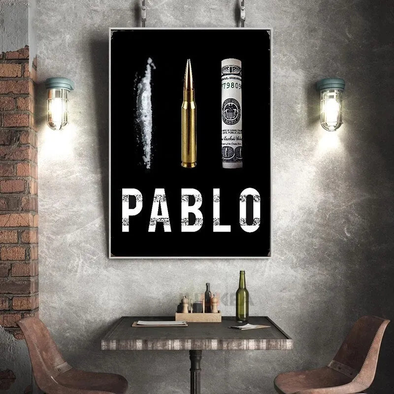 Touteladeco / Tableau Art / Série / Narcos / Pablo Escobar / Décoration Murale / Décoration de maison / Moderne
