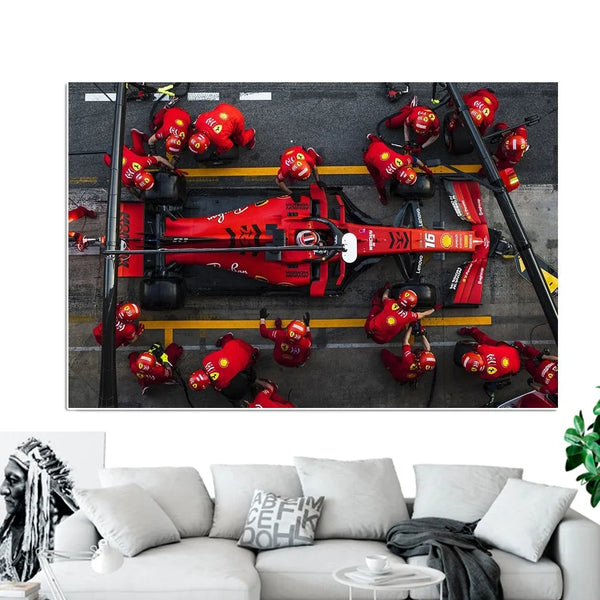 Touteladeco / Tableau Art / Formule 1 / Ferrari / Mercedes / Red Bull / Décoration Murale / Décoration de maison / Moderne