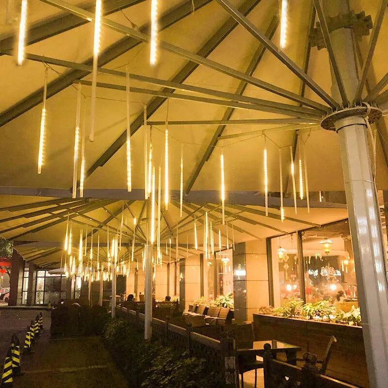 Noël / Guirlande pluie de météores à LED pour noël et nouvel an, décorations d'extérieur pour la maison.