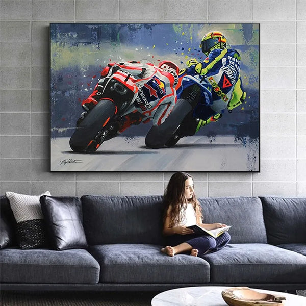 Touteladeco / Tableau Art / Moto / Moto GP / Décoration Murale / Décoration de maison / Moderne