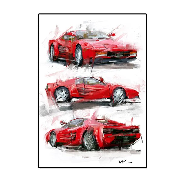 Touteladeco / Tableau Art / Voiture / Ferrari F40 / Décoration Murale / Décoration de maison / Moderne
