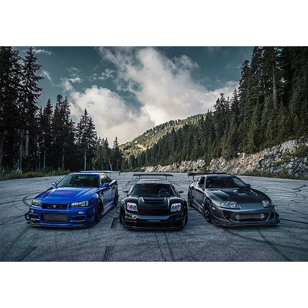 Touteladeco / Tableau Art / Voiture / Supra Nissan Skyline / Décoration Murale / Décoration de maison / Moderne