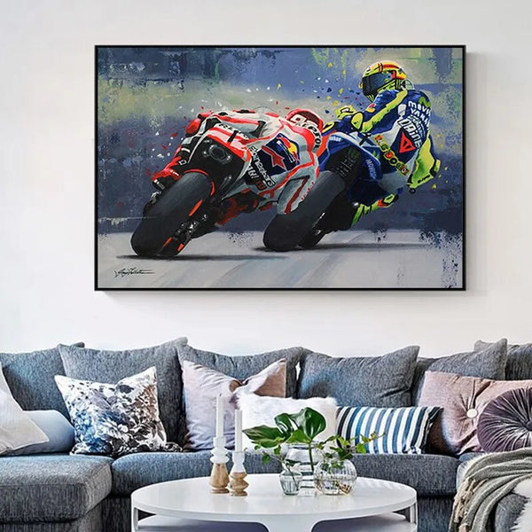 Touteladeco / Tableau Art / Moto / Moto GP / Décoration Murale / Décoration de maison / Moderne