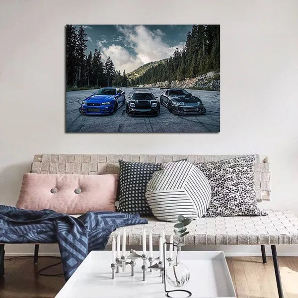 Touteladeco / Tableau Art / Voiture / Supra Nissan Skyline / Décoration Murale / Décoration de maison / Moderne