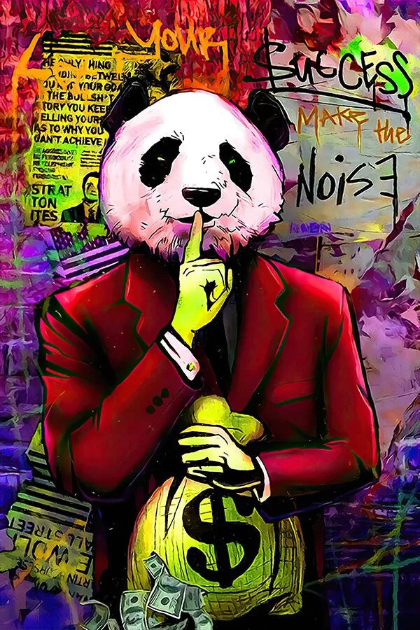 Touteladeco / Tableau Pop Art / Animaux / Panda / Décoration Murale / Décoration de maison / Moderne