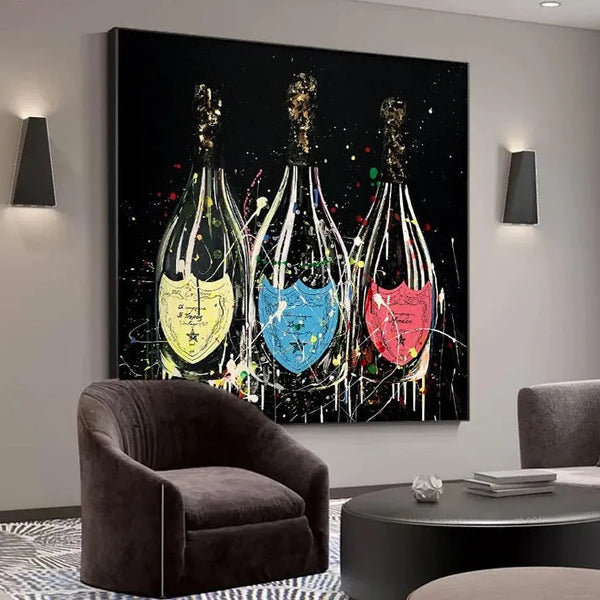 Toile - Luxe - Graffiti - Champagne