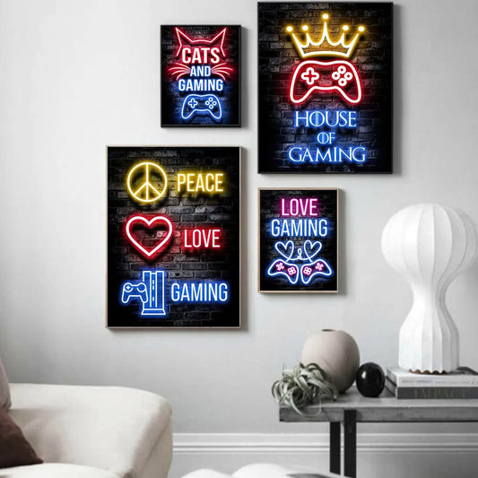 Touteladeco / Tableau / Toile / GAMING / GEEK / Décoration Murale / Moderne