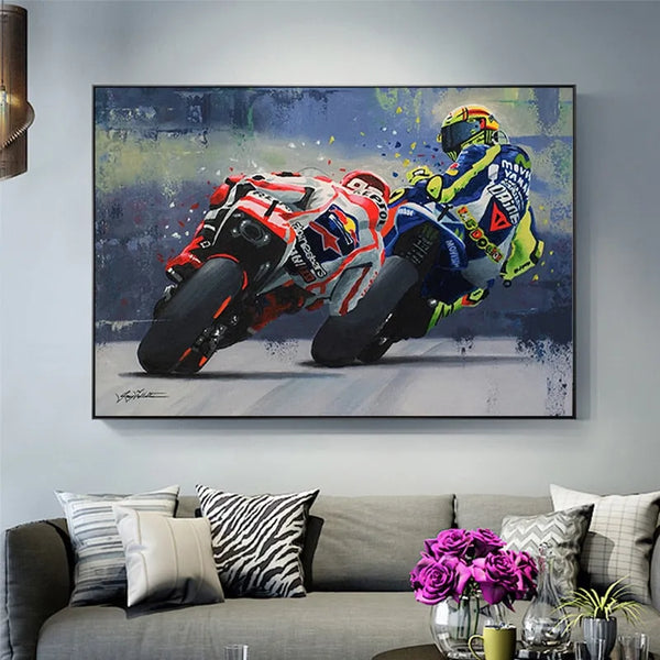 Touteladeco / Tableau Art / Moto / Moto GP / Décoration Murale / Décoration de maison / Moderne