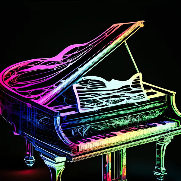 Touteladeco / Toile / Musique / Piano / Décoration Murale / Décoration de maison / Abstrait / Tableaux