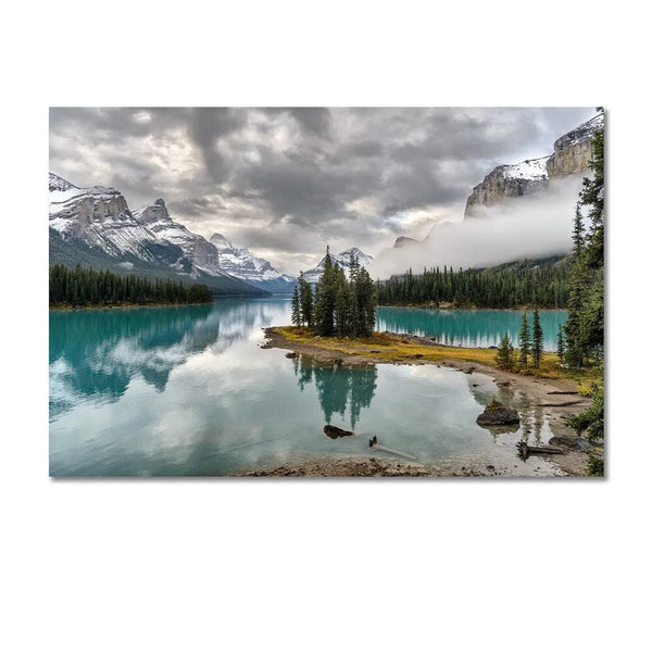 Touteladeco / Tableau Art / Paysage / Lac / Montagne / Neige / Décoration Murale / Décoration de maison / Moderne