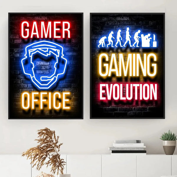 Touteladeco / Tableau / Toile / GAMING / GEEK / Décoration Murale / Moderne