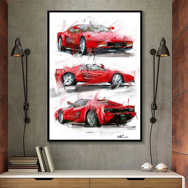 Touteladeco / Tableau Art / Voiture / Ferrari F40 / Décoration Murale / Décoration de maison / Moderne
