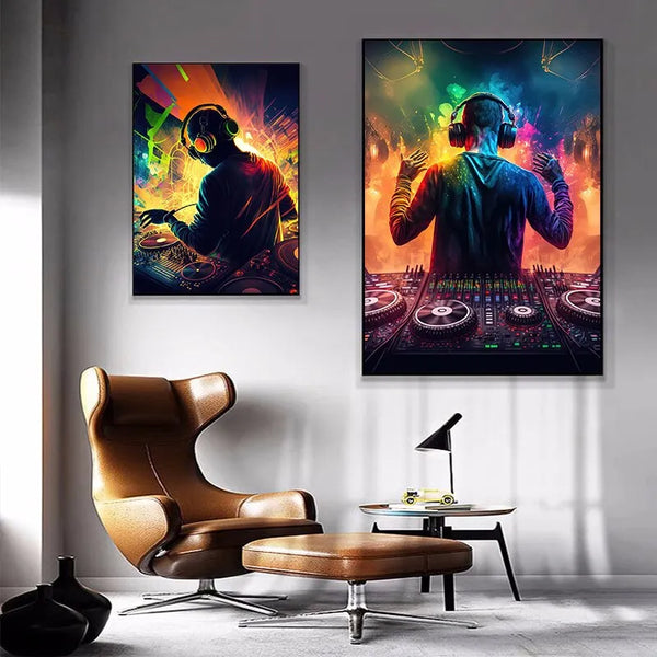 touteladeco / toile / tableaux / clubbing / DJ / platines / vinyles / decoration