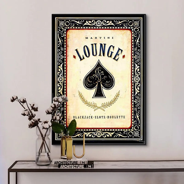 Touteladeco / Tableau Pop Art / Luxe / Poker / Cartes / Décoration Murale / Décoration de maison / Moderne
