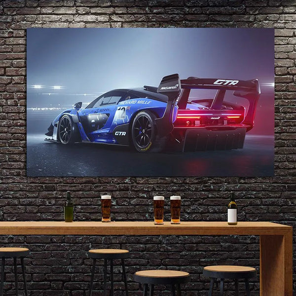 Touteladeco / Tableau Art / Voiture / Mc Laren / Senna GTr / Décoration Murale / Décoration de maison / Moderne
