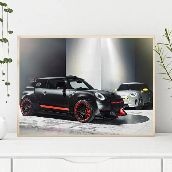 Touteladeco / Tableau Art / Voiture / Mini Cooper / Décoration Murale / Décoration de maison / Moderne