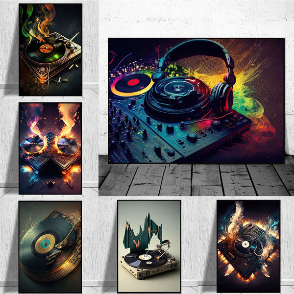 touteladeco / toile / tableaux / clubbing / DJ / platines / vinyles / decoration