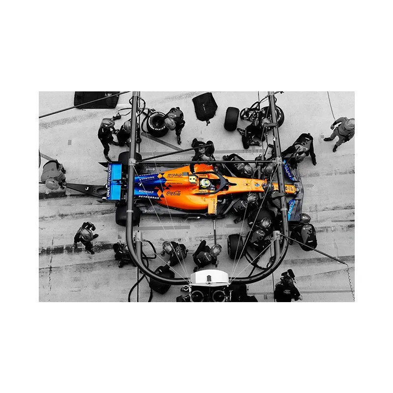 Magic Canvas Art - Images Formule 1 Voitures Motorsport F1 Ferrari Impression sur toile 1 pièce Impression d'art moderne Tableau mural Décoration murale Design Image murale Dimensions : 180 x 90 cm