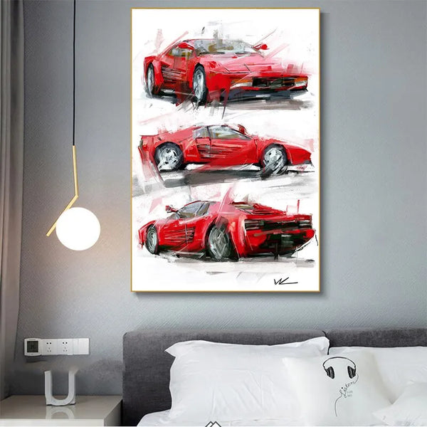 Touteladeco / Tableau Art / Voiture / Ferrari F40 / Décoration Murale / Décoration de maison / Moderne