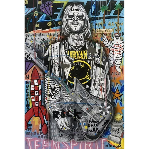 Touteladeco / Tableau Pop Art / Street Art / Stars Graffitis / Décoration Murale / Décoration de maison / Moderne